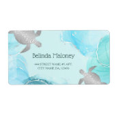 Silver Turtle Blue Ink Coastal QR Code (Vorne)