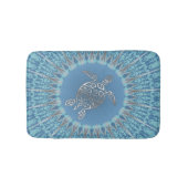 "Silver Turtle Radiance" | Tropical Mandala Badematte (Vorderseite)