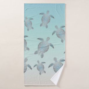 Silver Turtles Beach Stil Türkis Küste Badehandtuch