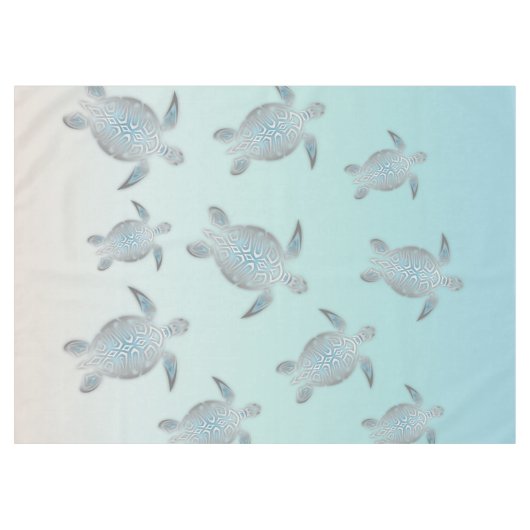 Silver Turtles Beach Style Coastal Tischdecke (Vorderseite (Horizontal))