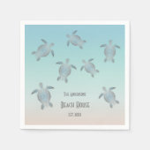 Silver Turtles Beach Style Custom Text Serviette (Vorderseite)