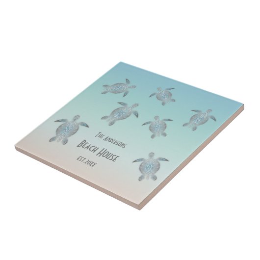 Silver Turtles Beach Style Fliese (Seite)