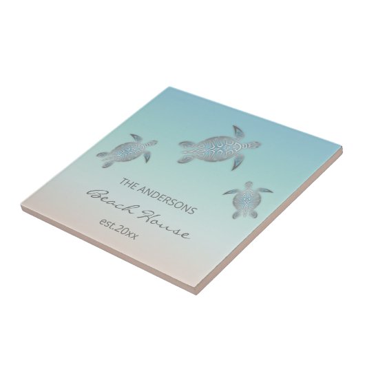 Silver Turtles Beach Style Fliese (Seite)