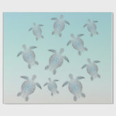 Silver Turtles Beach Style Geschenkpapier (Flach)