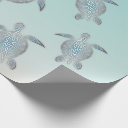 Silver Turtles Beach Style Geschenkpapier (Ecke)