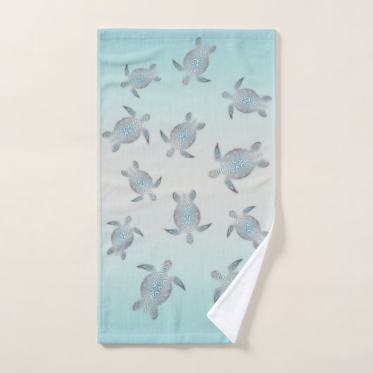 Silver Turtles Beach Style Maritime Küste Badhandtuch Set (Handtuch)