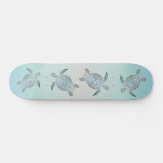 Silver Turtles Beach Style Skateboard (Horizontal)