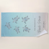Silver Turtles Beach Style Strandtuch (Vorderseite)