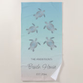 Silver Turtles Beach Style Strandtuch (Vorderseite)