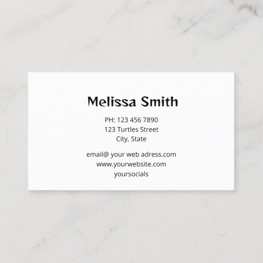 Silver Turtles Beach Style Visitenkarte (Rückseite)