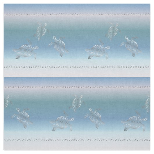 Silver Turtles Blue Gradient Pattern Stoff (Muster)
