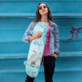 Silver Turtles Blue Marble Monogram Your Name Skateboard