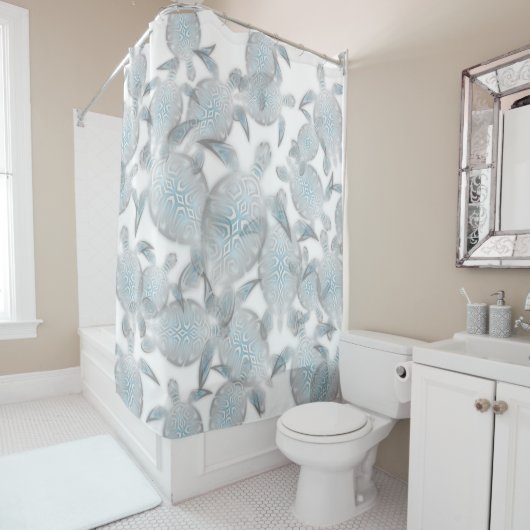 Silver Turtles Pattern Nautic Duschvorhang (Beispiel)