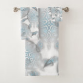 Silver Turtles  Pattern Nautical Badhandtuch Set (Insitu)