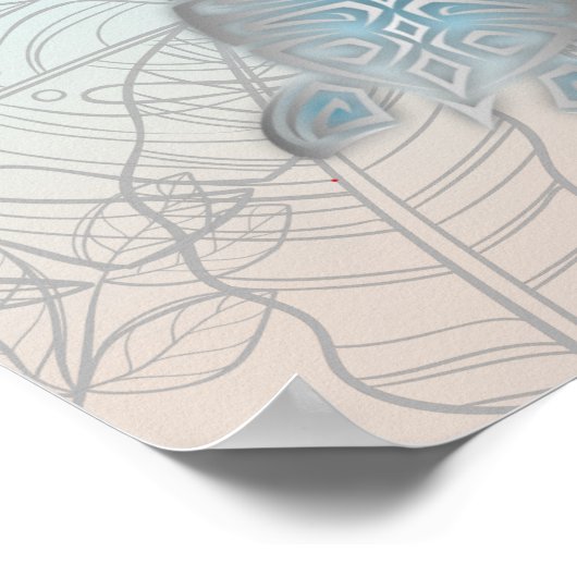 Silver Turtles Turquoise Beach Wedge Poster (Ecke)