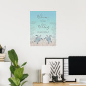 Silver Turtles Turquoise Beach Wedge Poster (Heimbüro)