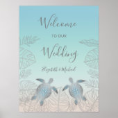 Silver Turtles Turquoise Beach Wedge Poster (Vorne)