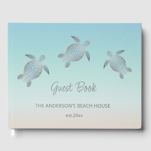 Silver Turtles Turquoise Coastal Beach House Gästebuch (Vorderseite)