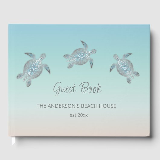 Silver Turtles Turquoise Coastal Beach House Gästebuch (Vorderseite)
