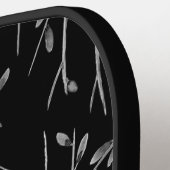 Silver Twigs on Black Pickleball Schläger (Linke Seite)