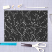 Silver Twigs on Black Seidenpapier (Handwerk)