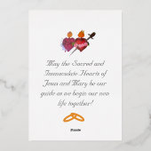 Silver Two Hearts Catholic Wedding Foil Invitation Folieneinladung (Rückseite)