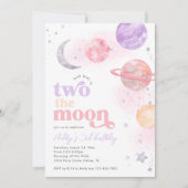 Silver Two the Moon Girls Einladungen zum Geburtst (Vorderseite)