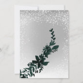 Silver typography leaf snow elegant chic Christmas Einladung (Rückseite)