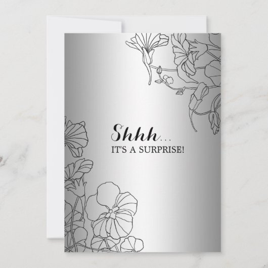 Silver Überraschung 30. Geburtstag Party Einladung (Rückseite)