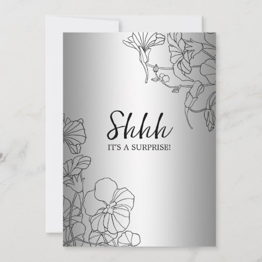 Silver Überraschung 50. Geburtstag Einladung (Rückseite)