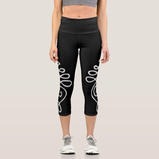 Silver Unalome  Capri Leggings (Vorderseite)