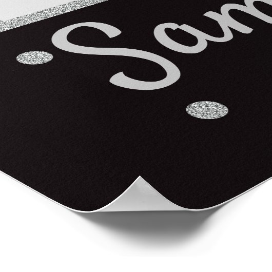 Silver und Black Birthday Foto Prop Frame jedes Al Poster (Ecke)