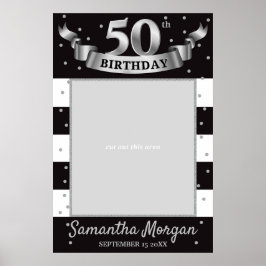 Silver und Black Birthday Foto Prop Frame jedes Al Poster