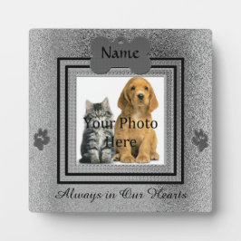 Silver und Black Custom Pet Memorial Fotoplatte