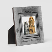 Silver und Black Custom Pet Memorial Fotoplatte (Vorderseite)