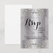 Silver- und Black-Rsvp-Karte RSVP Karte (Vorne/Hinten)