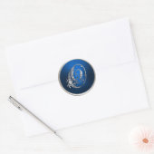 Silver und Blue Monogram O Umschlag Aufkleber (Umschlag)