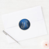 Silver und Blue Monogram R Umschlag Aufkleber (Umschlag)
