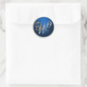 Silver- und Blue Monogram-W-Umschlag Aufkleber (Tasche)