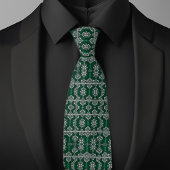 Silver- und Emerald Lacey-Muster Krawatte