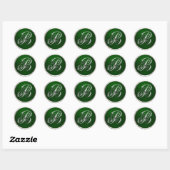 Silver und Emerald Monogram B Umschlag Aufkleber (Blatt)