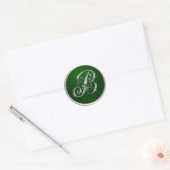 Silver und Emerald Monogram B Umschlag Aufkleber (Umschlag)