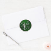 Silver und Emerald Monogram U Umschlag Aufkleber (Umschlag)