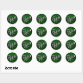 Silver und Emerald Monogram W Umschlag Aufkleber (Blatt)