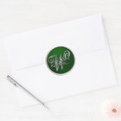 Silver und Emerald Monogram W Umschlag Aufkleber (Umschlag)