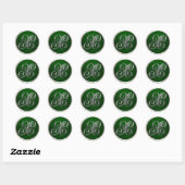 Silver und Emerald Monogram X Umschlag Aufkleber (Blatt)