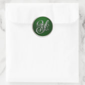 Silver und Emerald Monogram Y Umschlag Aufkleber (Tasche)