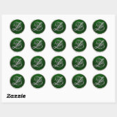 Silver und Emerald Monogram Z Umschlag Aufkleber (Blatt)