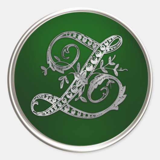 Silver und Emerald Monogram Z Umschlag Aufkleber (Vorderseite)