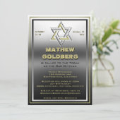 Silver und Gold Barmitzvah Einladung (Stehend Vorderseite)
